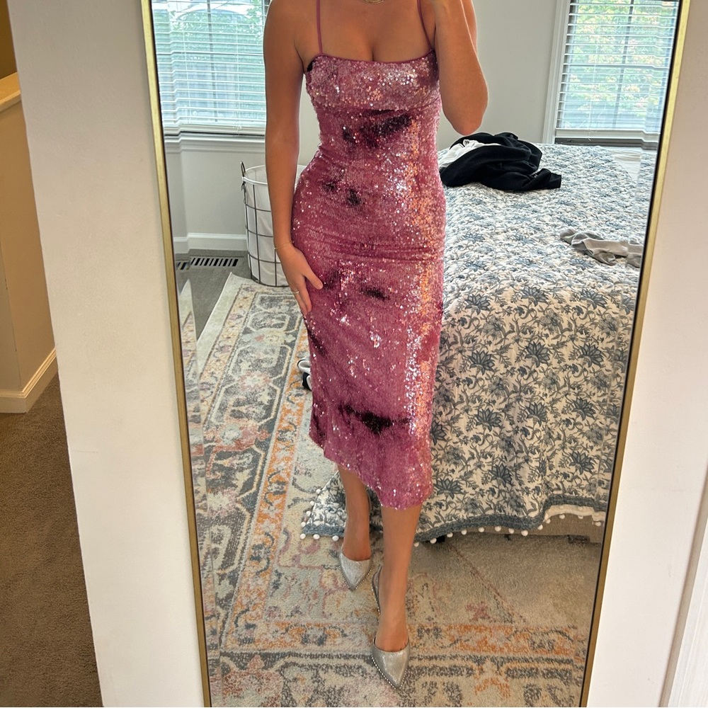 Bardot Purple Sequin Maxi Dress